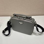 Prada Men Brique Saffiano Leather Bag-Gray Size 16x6x22 cm  - 5