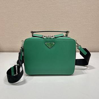 Prada Men Brique Saffiano Leather Bag-Green Size 16x6x22 cm