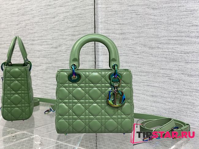 Dior Lady Small Bright Green Cannage Lambskin Size 20cm - 1