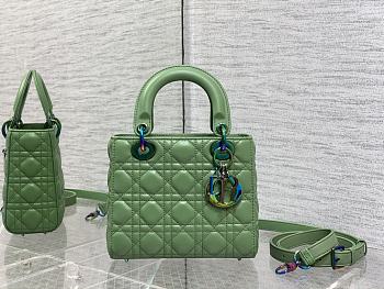 Dior Lady Small Bright Green Cannage Lambskin Size 20cm
