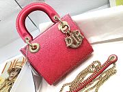 Dior Lady Mini Metallic Red Gradient Lambskin with Bead Embroidery Size 17×15×7cm - 1