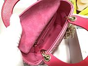 Dior Lady Mini Metallic Red Gradient Lambskin with Bead Embroidery Size 17×15×7cm - 3
