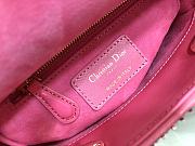 Dior Lady Mini Metallic Red Gradient Lambskin with Bead Embroidery Size 17×15×7cm - 2