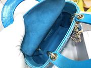 Dior Lady Mini Metallic Blue Gradient Lambskin with Bead Embroidery Size 17×15×7cm - 4