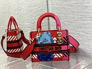 Dior Medium Lady D-Lite Bag Bright Pink Multicolor D-Flower Pop Embroidery 65123185 Size 24cm - 1