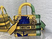 Dior Medium Lady D-Lite Bag Bright Yellow and Green D-Flower Pop Embroidery 65123185 Size 24cm - 6