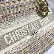 Dior Medium Lady D-Lite Bag Cloud Color Strips Gold Buckle Cannage Embroidery Size 24x20x11 cm - 5