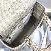 Dior Medium Lady D-Lite Bag Cloud Color Strips Gold Buckle Cannage Embroidery Size 24x20x11 cm - 2