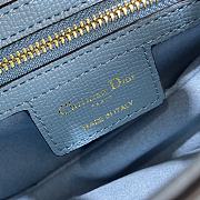 Dior Saddle Light Blue Grained Calfskin Color Hardware Size 25.5 x 20 x 6.5 cm - 3