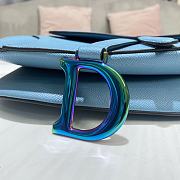 Dior Saddle Light Blue Grained Calfskin Color Hardware Size 25.5 x 20 x 6.5 cm - 5