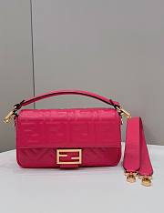 Fendi Baguette Nappa Hot Pink Leather Bag 27x15x6cm - 1