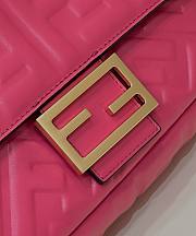 Fendi Baguette Nappa Hot Pink Leather Bag 27x15x6cm - 2