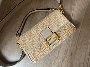  Fendi Baguette Dove gray FF tapestry fabric bag Size 27x15x6 cm - 6