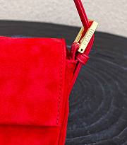 Fendi Baguette Shoulder Bag Red Size 25x4x12 cm - 6