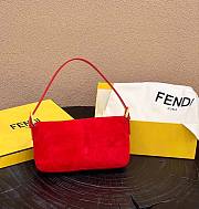 Fendi Baguette Shoulder Bag Red Size 25x4x12 cm - 2