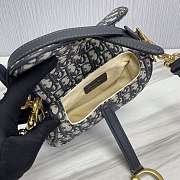 Dior Mini Saddle Bag With Strap Blue Dior Oblique Jacquard Size 19 x 16 x 5 cm - 4