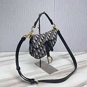 Dior Mini Saddle Bag With Strap Blue Dior Oblique Jacquard Size 19 x 16 x 5 cm - 5