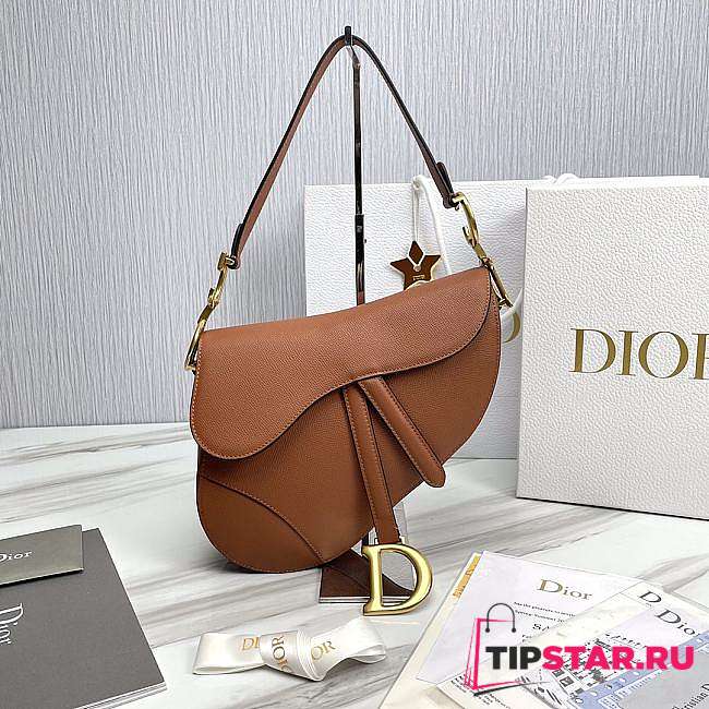 Dior Saddle Bag With Strap Brown Size 25.5 x 20 x 6.5 cm - 1