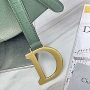 Dior Saddle Bag With Strap Green Grained Calfskin Size 25.5 x 20 x 6.5 cm - 3