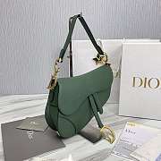 Dior Saddle Bag With Strap Green Grained Calfskin Size 25.5 x 20 x 6.5 cm - 6