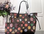 Louis Vuitton Brown and Multicolor Cameo Monogram Coated Canvas Neverfull MM Gold Hardware Size 31x28x14 cm - 1