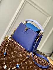 Louis Vuitton Capucines BB Blue Taurillon leather with chain Size 21 x 14 x 8cm - 2