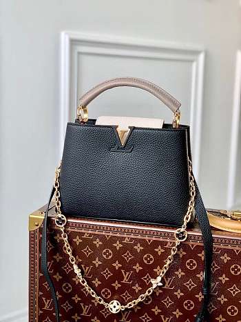 Louis Vuitton Capucines BB Black Taurillon leather with chain Size  27 x 18 x 9 cm