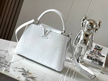 Louis Vuitton Capucines Crocodile Leather Silver N92967 Size 27x18x9 cm
