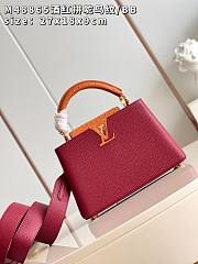 LV Capucines Mini Red & Orange Handle Size 21x14x8 cm - 6