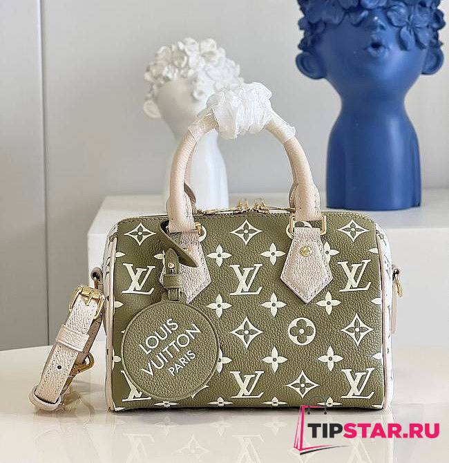 LV SPEEDY BANDOULIÈRE 20 KAKI/BEIGE - M46118 - 20.5x13.5x12cm - 1