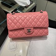 Chanel Flap Bag Lambskin Pink Silver Hardware Size 25 cm - 1