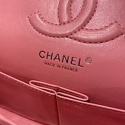 Chanel Flap Bag Lambskin Pink Silver Hardware Size 25 cm - 2