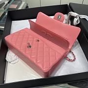 Chanel Flap Bag Lambskin Pink Silver Hardware Size 25 cm - 3