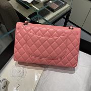 Chanel Flap Bag Lambskin Pink Silver Hardware Size 25 cm - 5