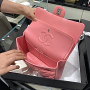Chanel Flap Bag Lambskin Pink Silver Hardware Size 25 cm - 4