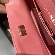 Chanel Flap Bag Lambskin Pink Silver Hardware Size 25 cm - 6