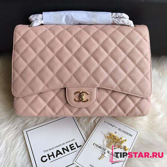 Chanel Maxi Classic Flap Bag In Pink Size 33 cm - 1