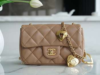 Chanel Love Chain Bag CF Apricot Size 12×19×7 cm