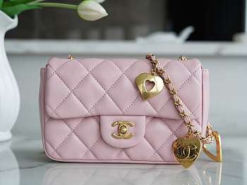 Chanel Love Chain Bag CF Pink Size 12×19×7 cm