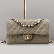 Chanel Caviar Flap Bag Dark Milk Brown Light Gold Buckle Size 25 cm - 1