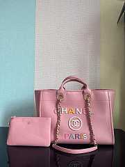 Chanel Calfskin Leather Shopping Bag Pink Size 30x50x22 cm - 5