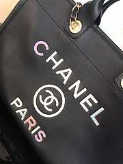 Chanel Calfskin Leather Shopping Bag Black Size 30x50x22 cm - 6