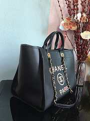 Chanel Calfskin Leather Shopping Bag Black Size 30x50x22 cm - 4