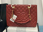Chanel Tote Dark Red In Gold/Silver Hardware Size 24x33x13 cm - 1