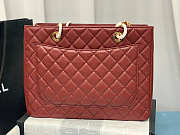 Chanel Tote Dark Red In Gold/Silver Hardware Size 24x33x13 cm - 4