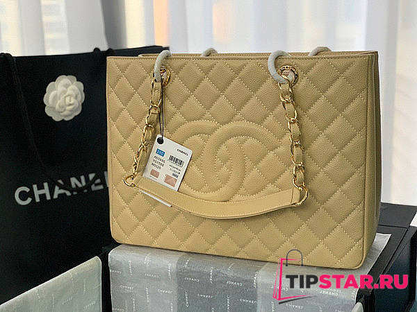 Chanel Tote Beige In Gold/Silver Hardware Size 24x33x13 cm - 1