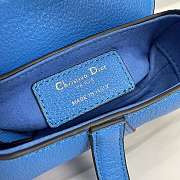 Dior Saddle Bag Mini Blue With Strap Size 12 x 7.5 x 5 cm - 2