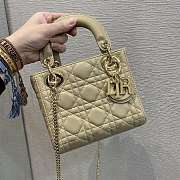 Dior Lady Apricot Color Bag Size 17 cm - 1