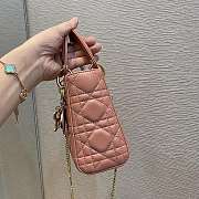 Dior Lady Peach Powder Color Bag Size 17 cm - 2