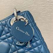 Dior Lady Ocean Blue Color Bag Size 17 cm - 3